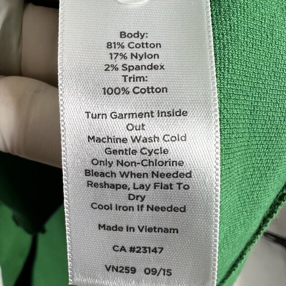Talbots Womens M Green Stripe Collared Polo Pique Dress Pockets Academia Preppy - Picture 14 of 16